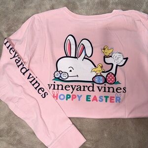 Vineyard Vines Pink Happy Easter Long Sleeve Tee